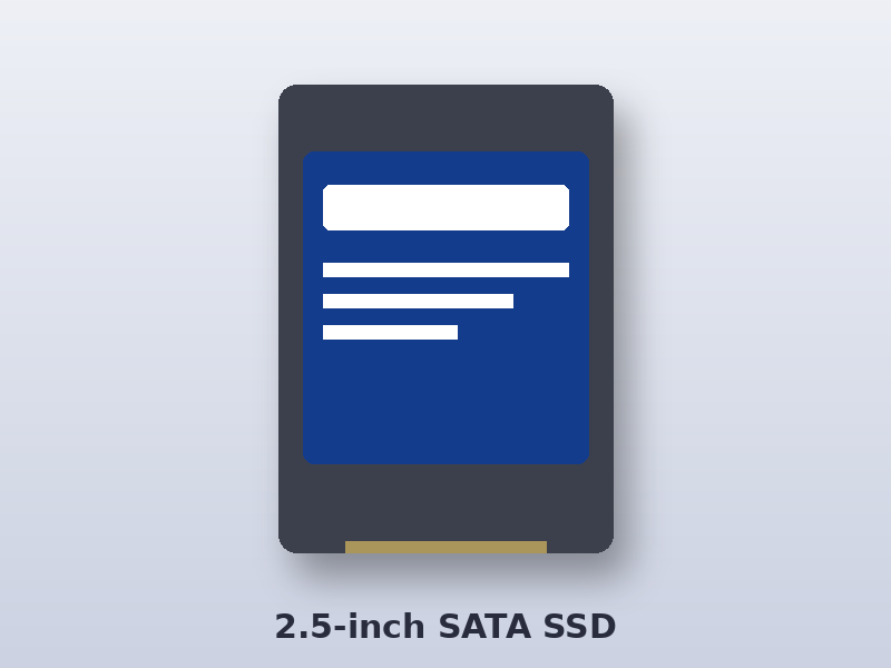 Illustration of a 2.5-inch SATA SSD for Samsung 870 EVO and 860 EVO data recovery