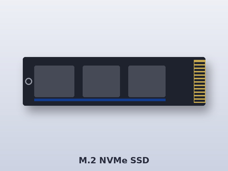 Illustration of an M.2 NVMe SSD for Samsung 980 PRO and 990 PRO data recovery