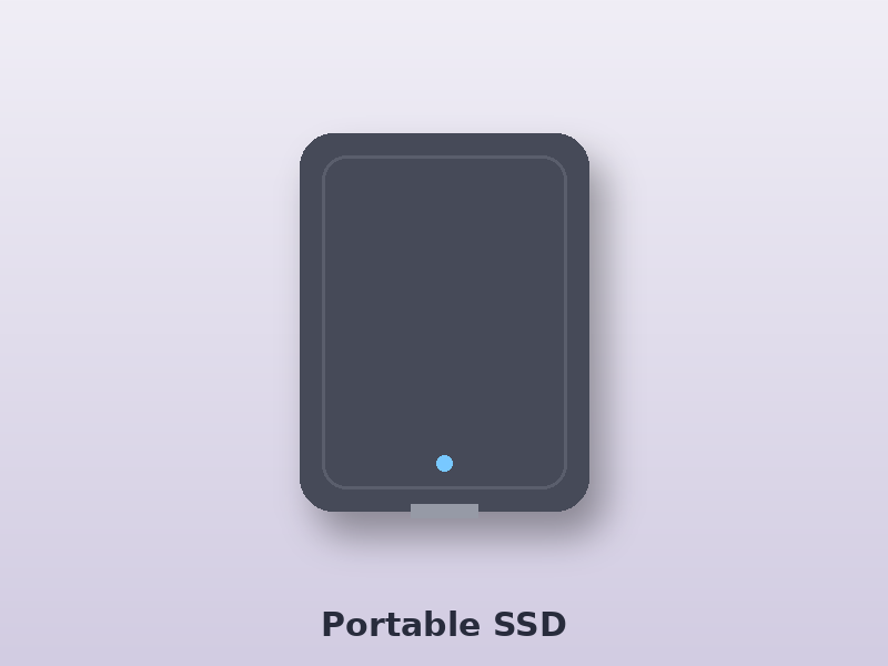 Illustration of a portable SSD for Samsung T7 and T5 data recovery