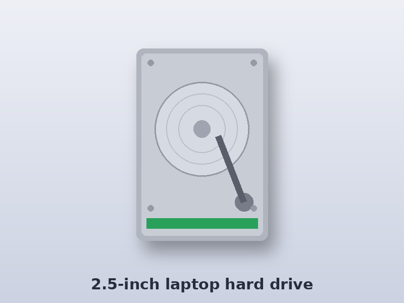 Illustration of a 2.5-inch laptop hard drive for Seagate laptop data recovery