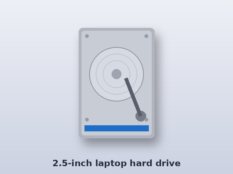 Illustration of a 2.5-inch laptop hard drive for WD laptop data recovery