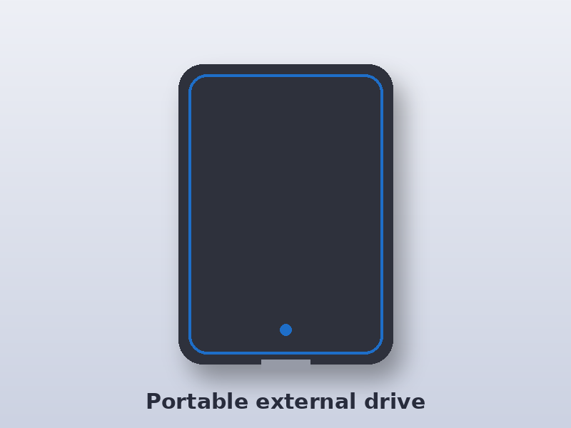 Illustration of a portable external drive for WD My Passport data recovery