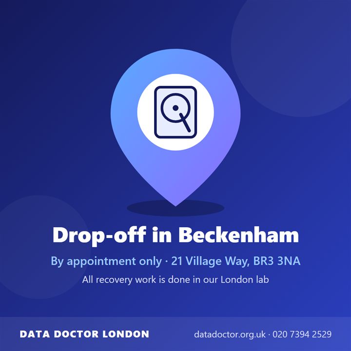 Drop-off in Beckenham, by appointment only